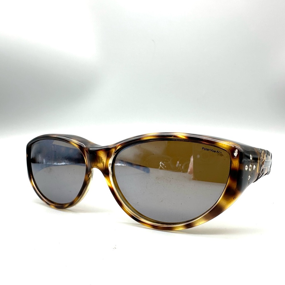 Jonathan Paul Fitover Sunglasses Tortoise Polarized UV400 Crystal Accents Brown